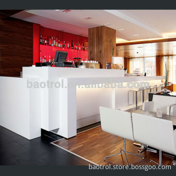 Acrylic solid surface counter for salon with led light